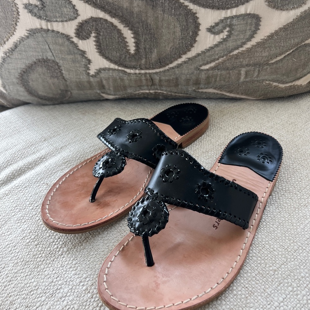 Jack Rogers Gently Worn Black Sandals
